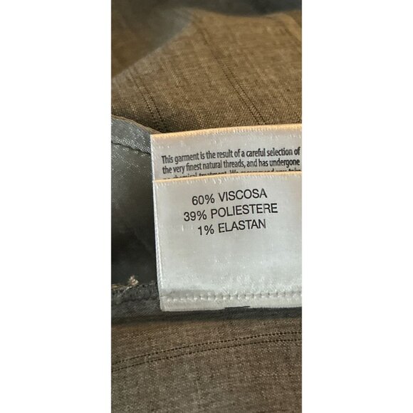 DIVINE CASHMERE Gray Pants High Rise Adjustable Back Stripes Silver Detail Size - Picture 7 of 7